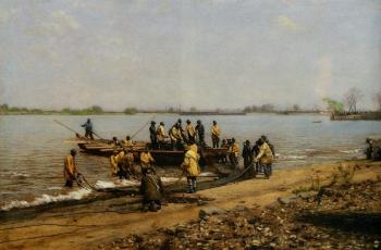 托馬斯 伊肯斯 Shad Fishing at Gloucester on the Delaware River